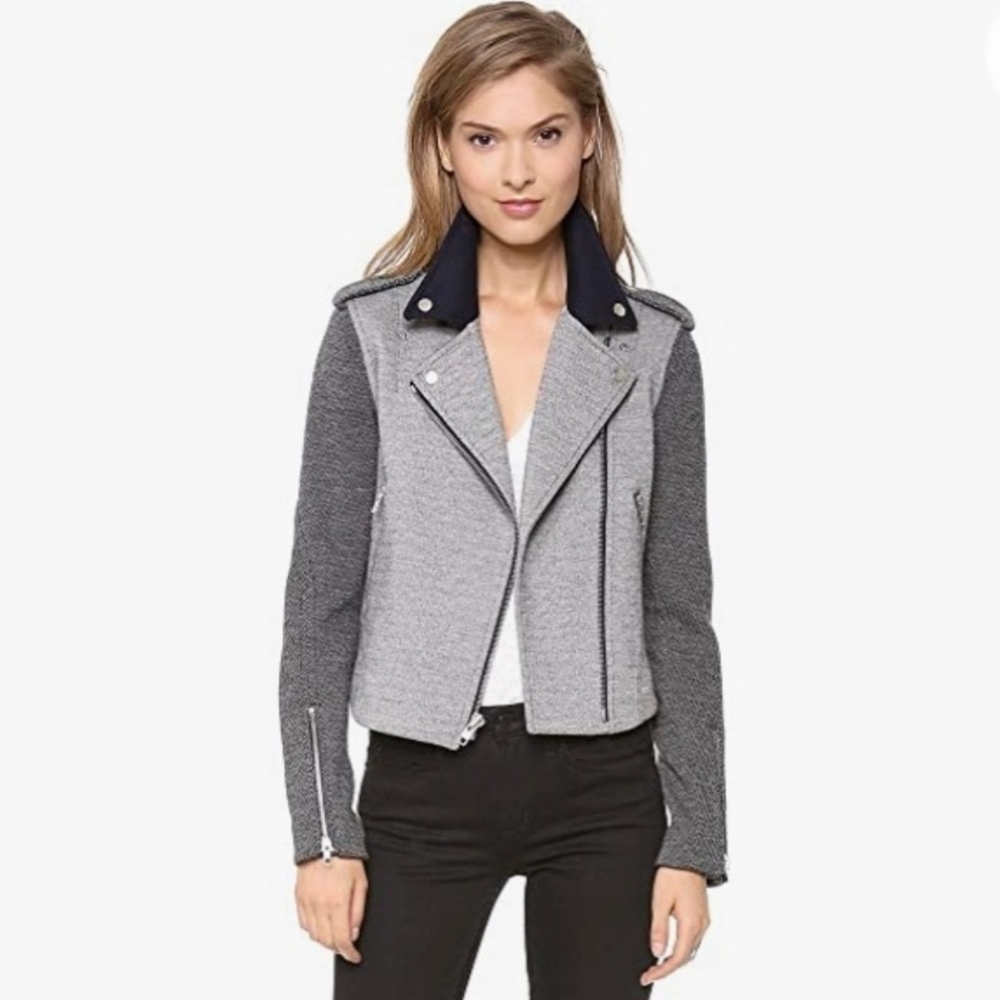 Theory Adashi K Moto Biker Chic Classic Feminine Lightweight Jacket
